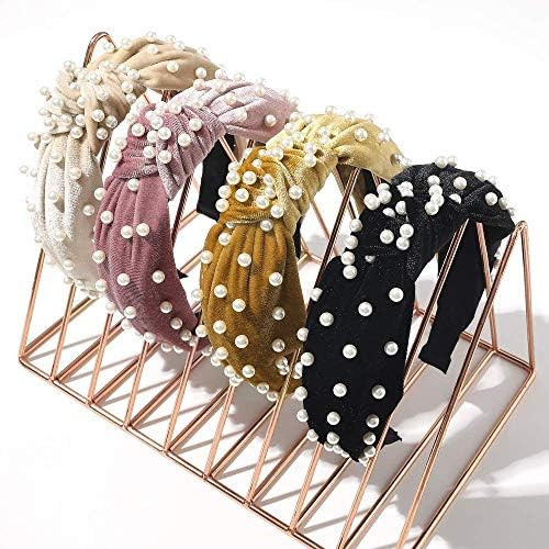 Headbands Women Hair Head Bands - Accessories 4 Pcs Velvet Pearl Head Bands Cute Beauty Hairbands Fa | Amazon (US)