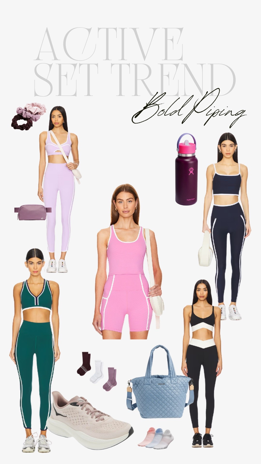 LOVE these sets, currently deciding which one I want to get for spring! The bold piping is a simple low key way to elevate activewear 🏃‍♀️🧘‍♀️

#LTKStyleTip #LTKActive