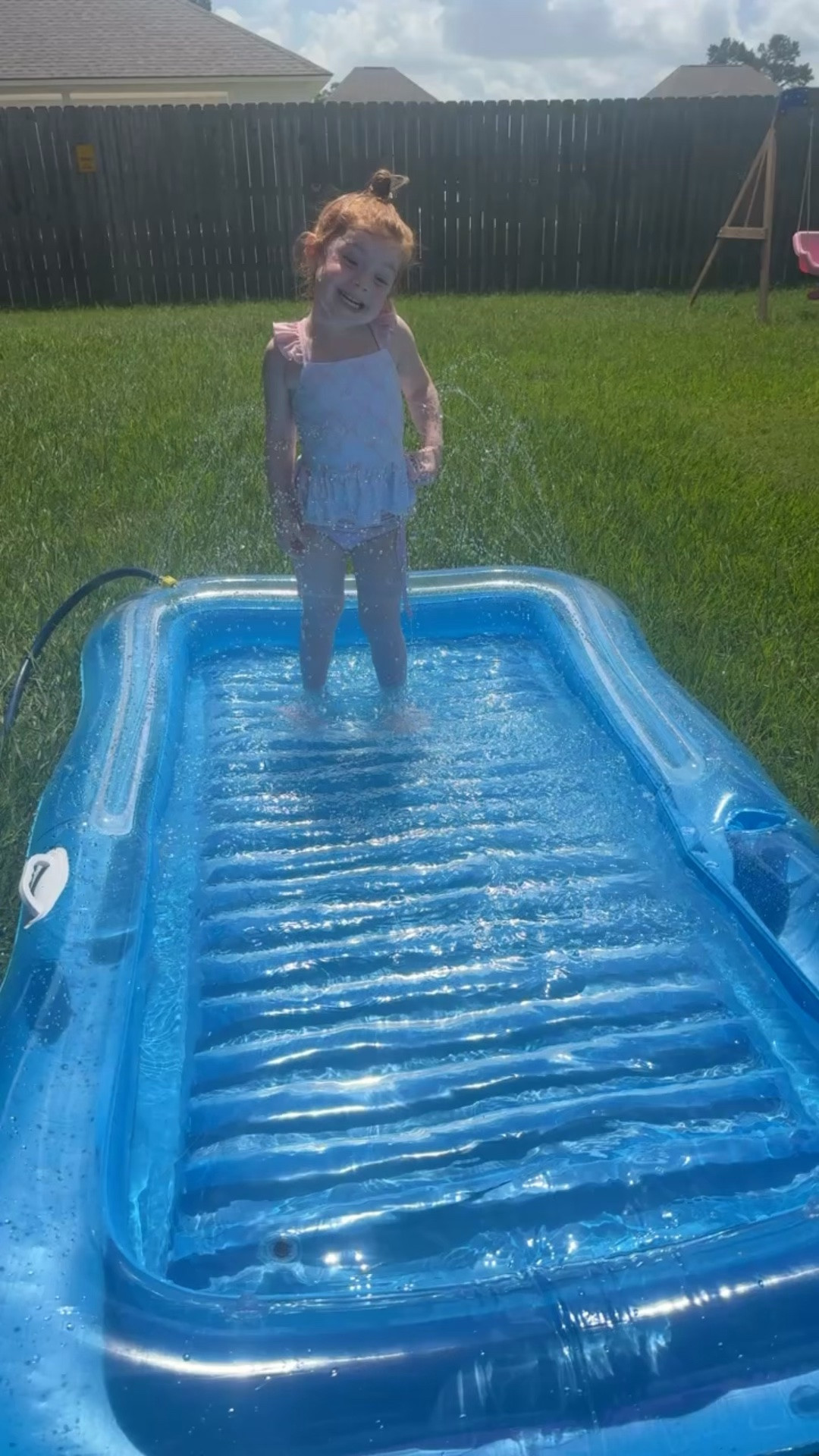 Tanning pool is a win for both mom and kiddo! On sale right now! #tanningpool #toddlerpool #summertoddler #amazonsummer