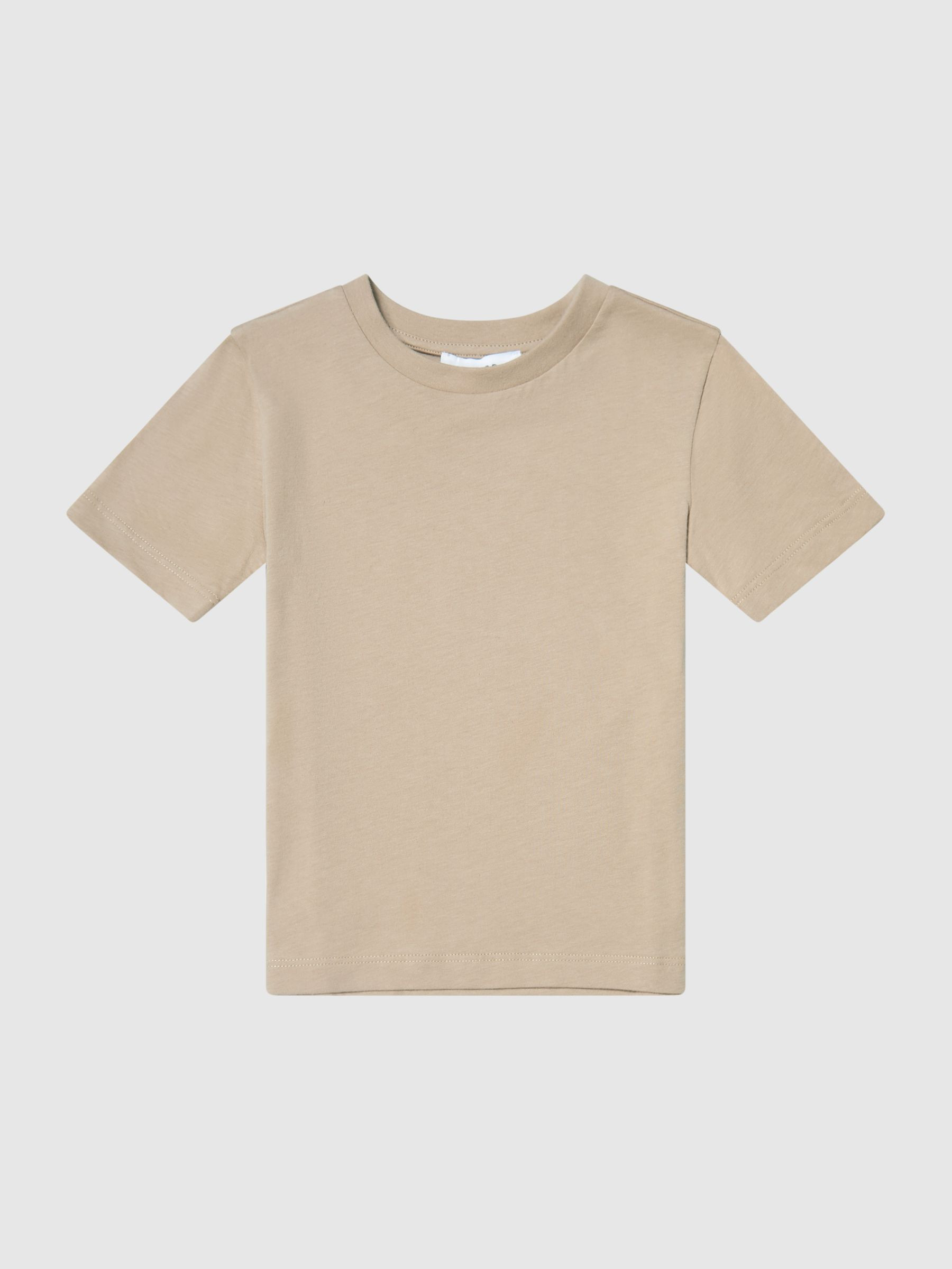 Reiss 3-9 yrs Cotton Crew-Neck T-Shirt in Stone - REISS | Reiss UK