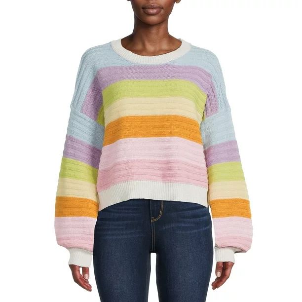 Dreamers by Debut Women's Rainbow Pullover Sweater - Walmart.com | Walmart (US)