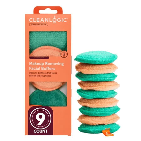 Cleanlogic Makeup Removing Facial Pads for Sensitive Skin, 9 ct, Cleanses & Exfoliates | Walmart (US)