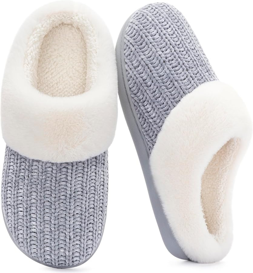 RockDove Women's Plushloom Chenille Knit House Slippers with Memory Foam and Non Slip Sole for In... | Amazon (US)