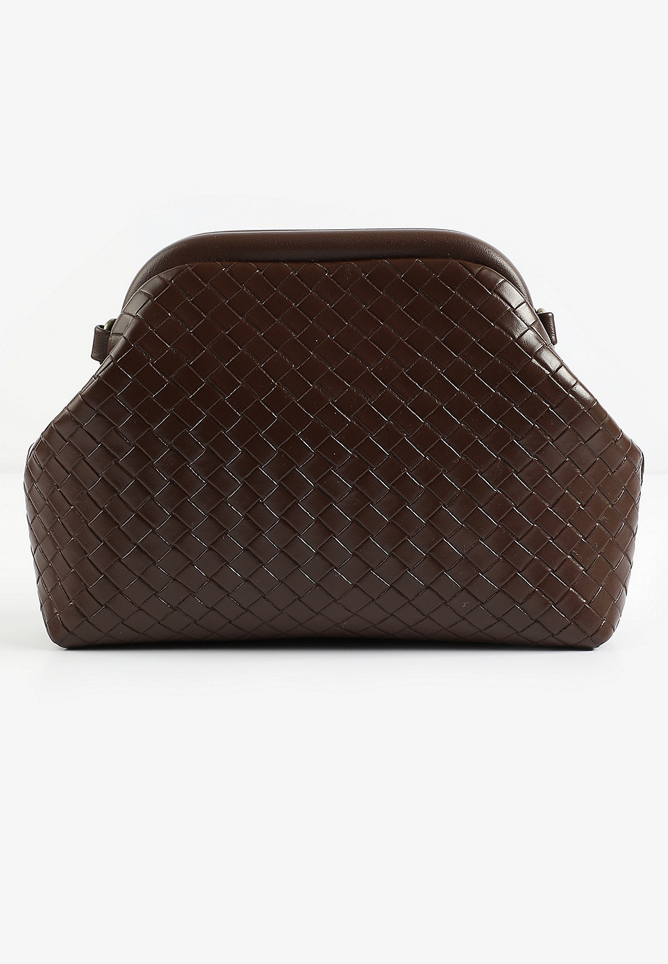 Faux Leather Clam Shell Woven Crossbody Bag | Maurices