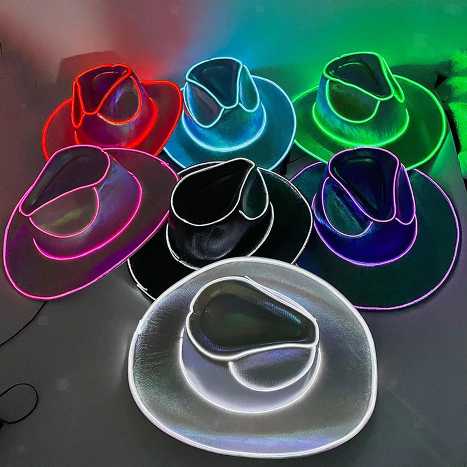 LED Cowboy Hat Sun Hat Light up Cowboy Hat for Club Stage Performance Bride | eBay AU