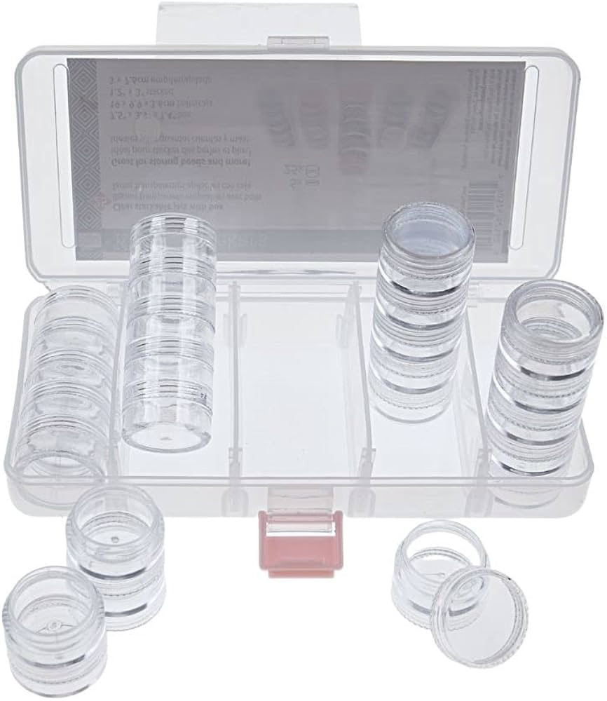 Craft County Clear Organizer Box with 5 Sets of Five Stackable Jars with Lid – 31 Pieces – Gr... | Amazon (US)