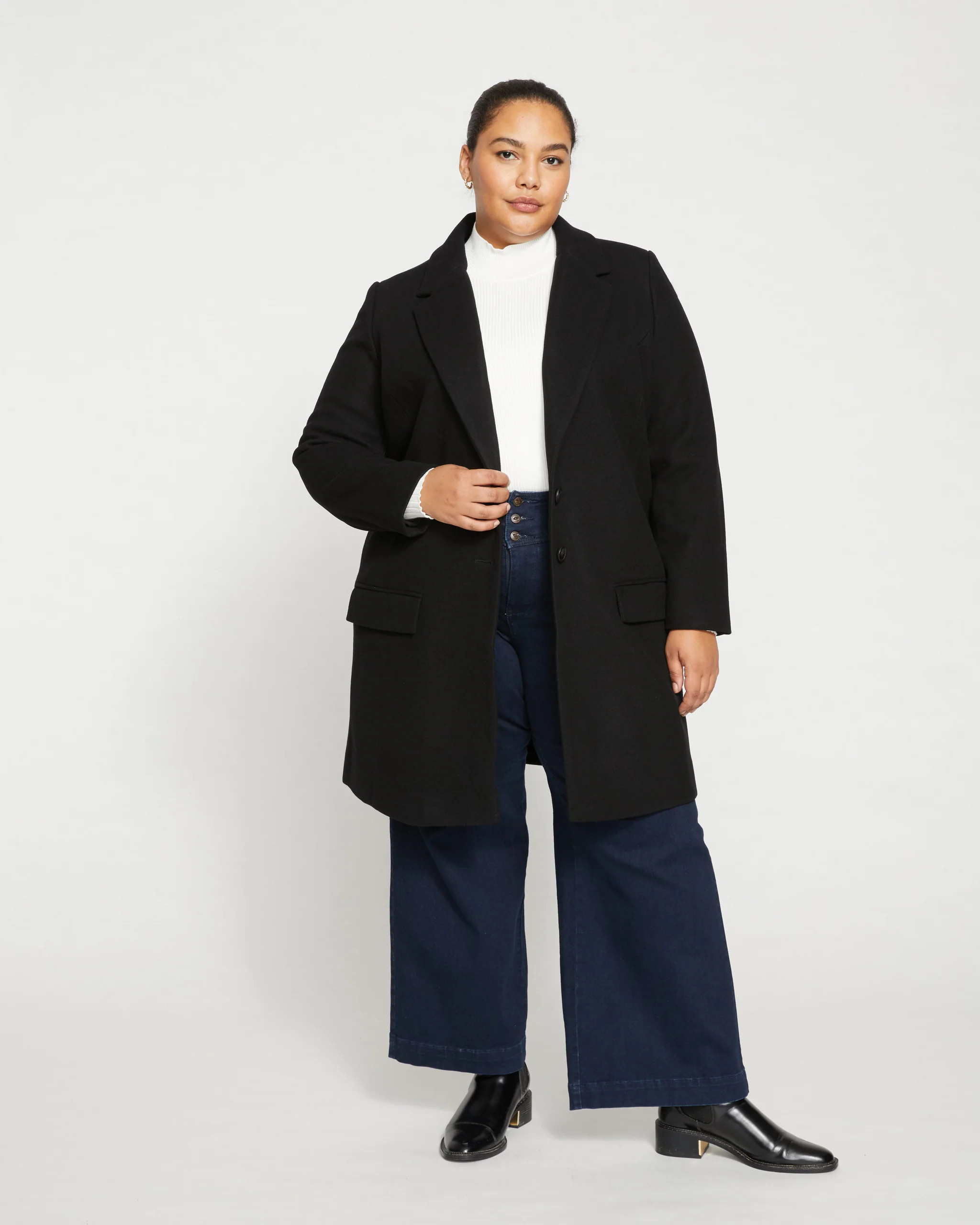 Harlow Classic Wool Coat - Black | Universal Standard