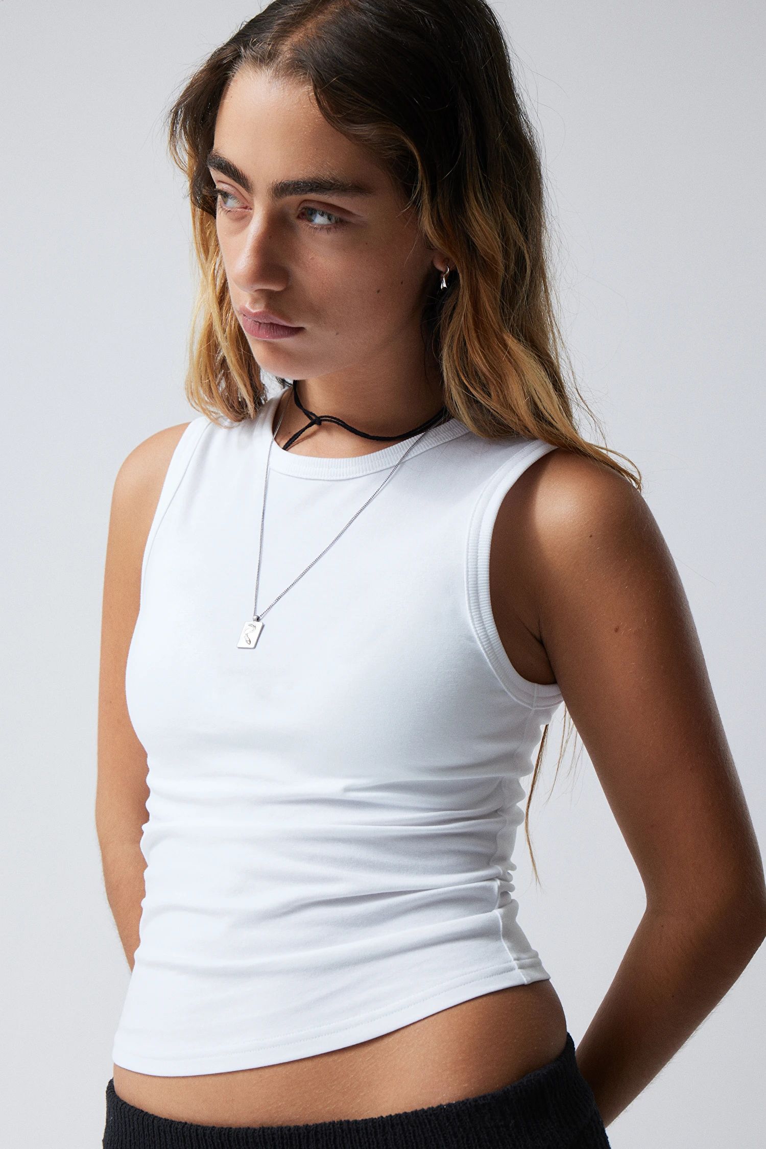 Clean Fitted Tank Top | Weekday