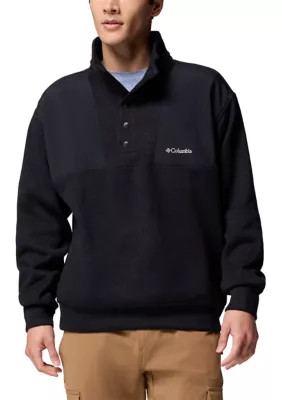 Columbia Men's Sweater Weatherâ¢ Relaxed Fit Quarter-Zip Fleece Pullover, Black, Large | Belk