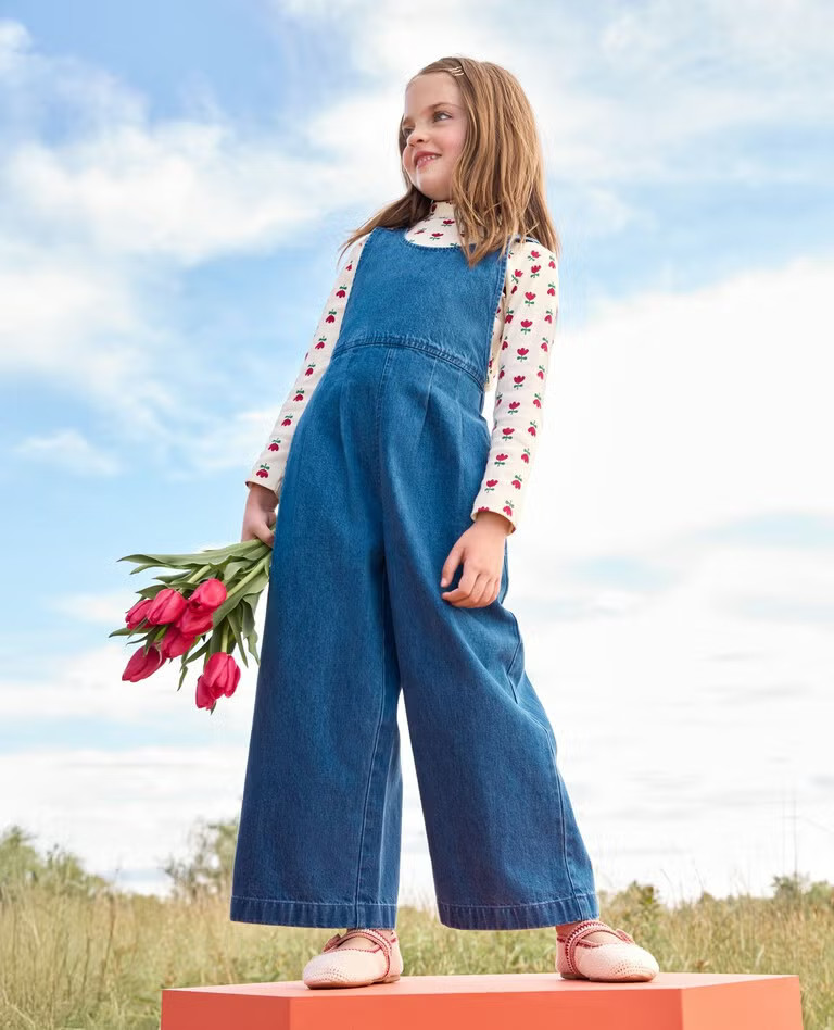 Denim Wide Leg Overalls | Hanna Andersson