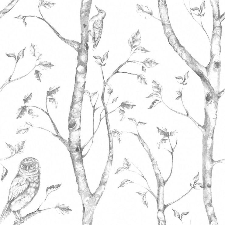 NuWallpaper Woods Peel & Stick Wallpaper Gray | Target