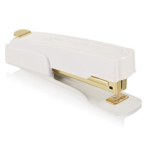 Swingline Vintage Stapler, 20 Sheet Capacity, Jam Free, Compact, Built-In Staple Remover, Metal, White and Gold (S7042301AZ) | Amazon (US)
