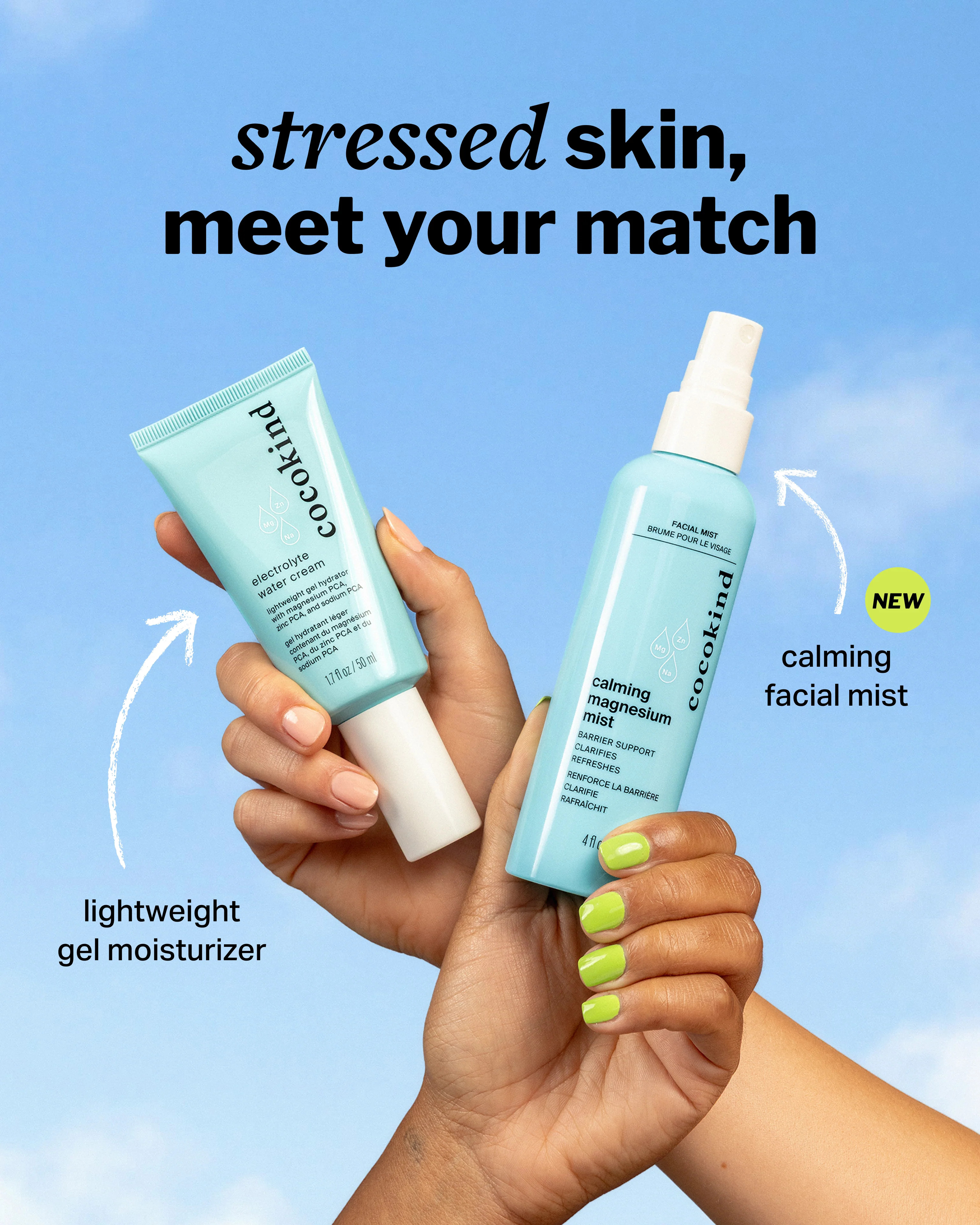 Calm & clarify duo | Facial mist + lightweight moisturizer | Cocokind