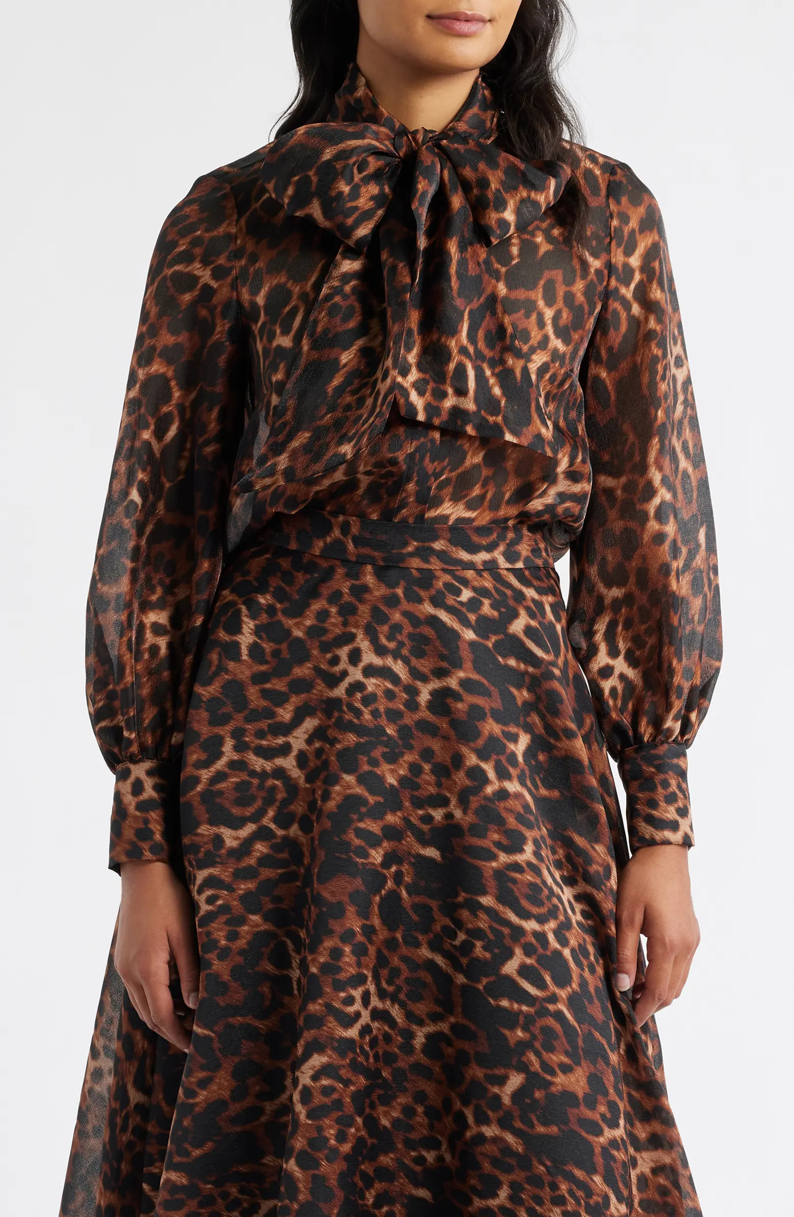 Tie Neck Leopard Print Top | Nordstrom