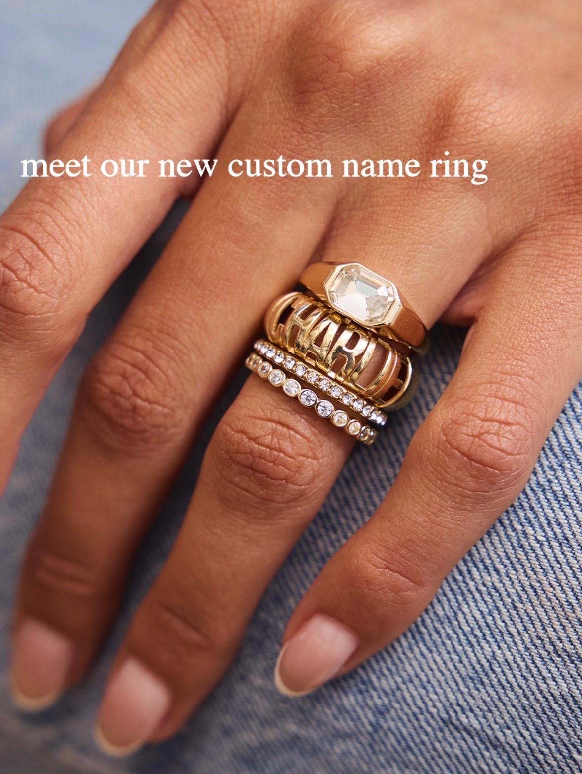 Domed Letter Custom Ring
Baublebar

The statement ring you’ll constantly get asked about. Personalize it with your name or favorite phrase — or someone special’s to create a truly memorable present.
Customize with up to 8 cutout letters in an uppercase font
Letters curve together to create the full cigar band for a sculptural look
Available in multiple sizes to wear across different fingers

#LTKootd #LTKTravel #LTKWorkwear