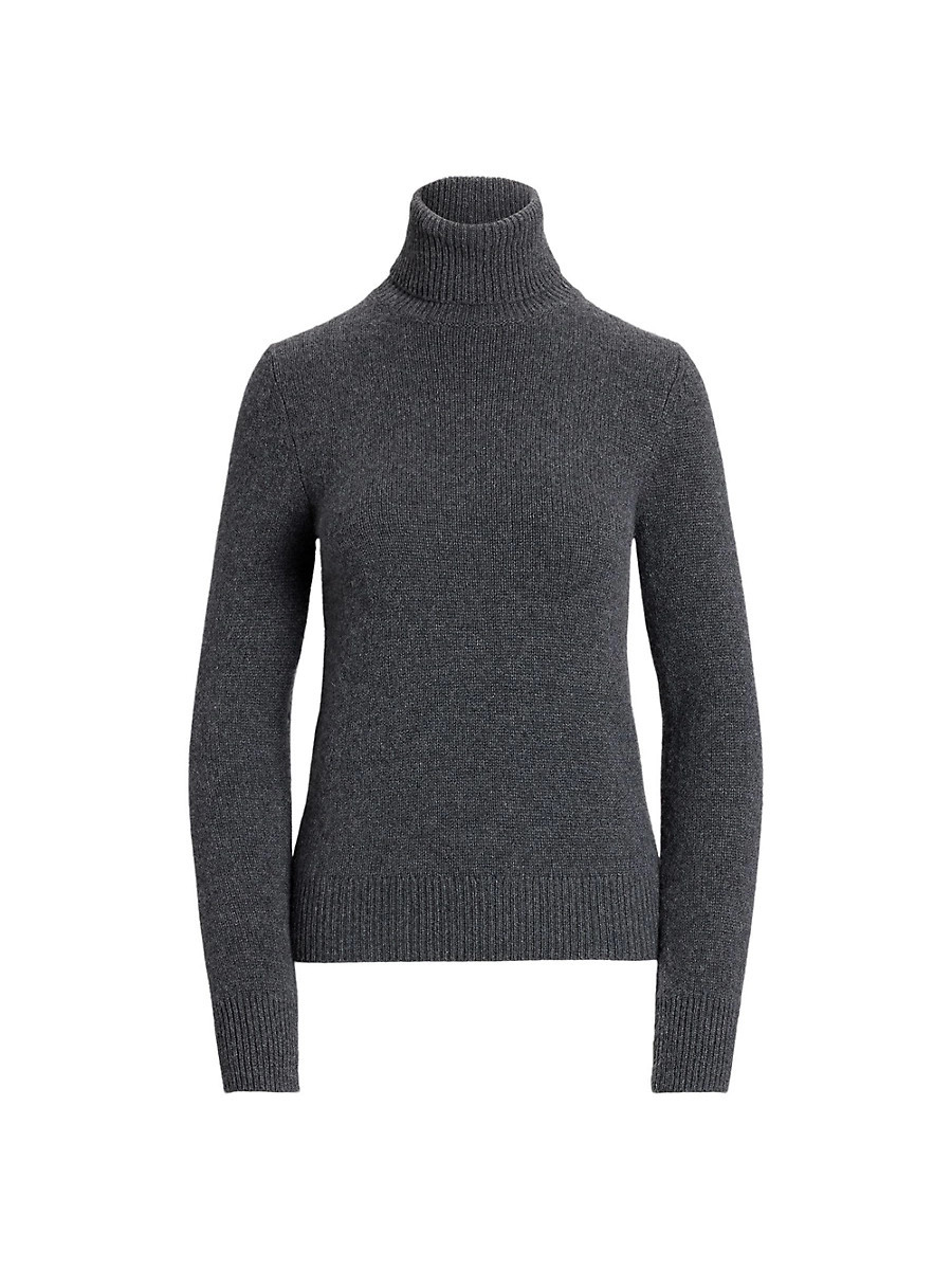 Women's Lofty Cashmere Turtleneck Top - Mediumgreymelange - Size Medium | Saks Fifth Avenue