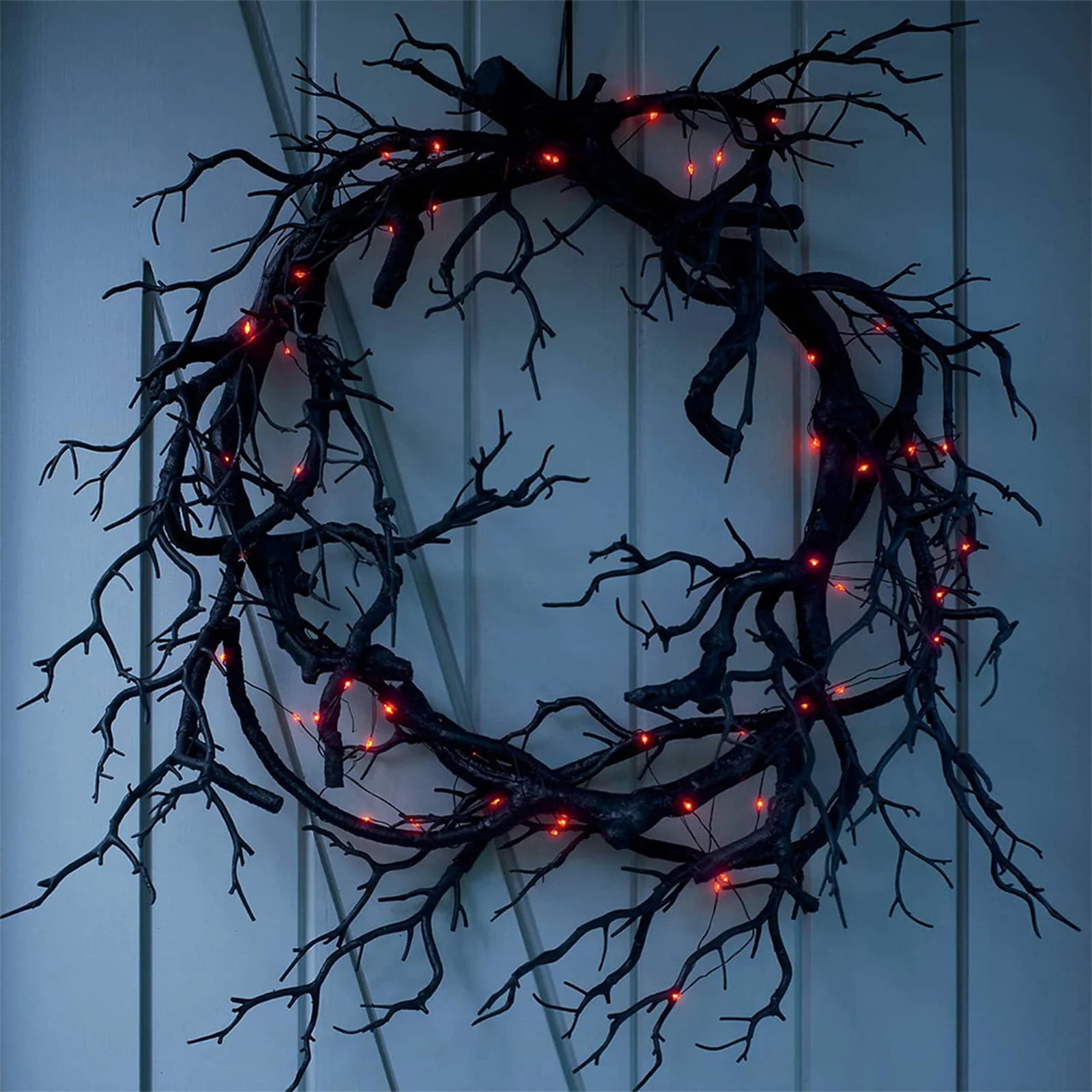 Halloween Decorations Clearance! SuoKom Halloween Wreath With LED Red Lights For Front Door Decor... | Walmart (US)