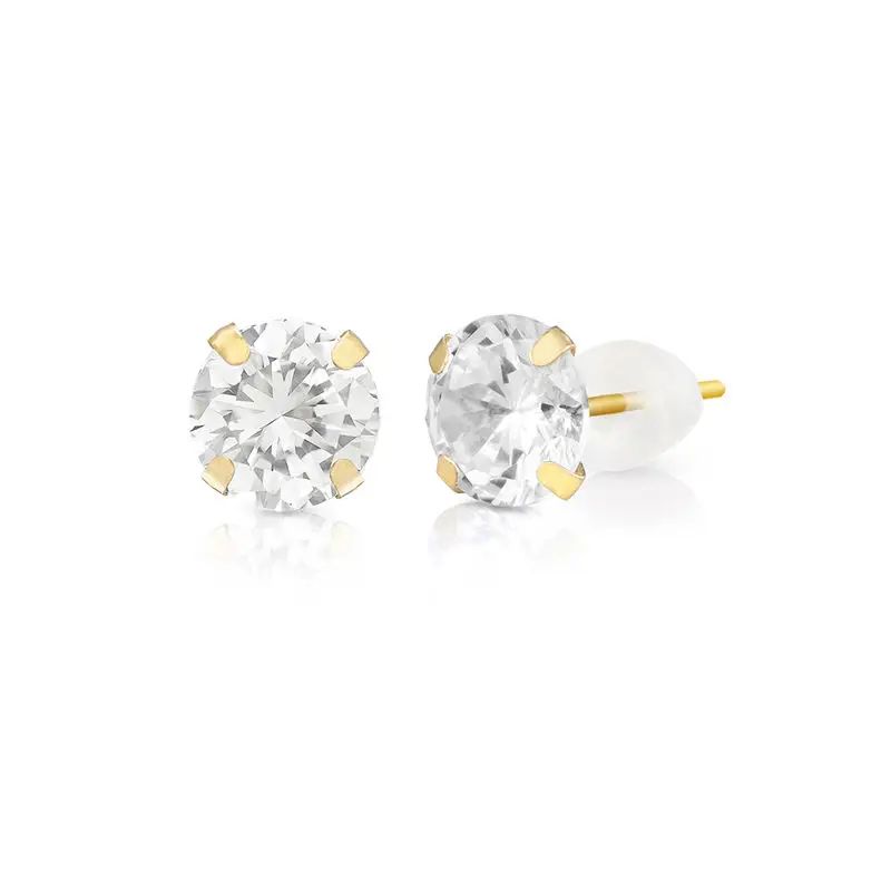10K Gold Cubic Zirconia Stud Earrings | MYKA