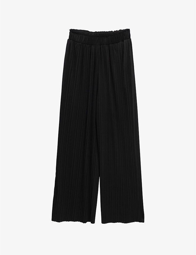 Wide-leg high-waisted pleated recycled-polyester trousers | Selfridges