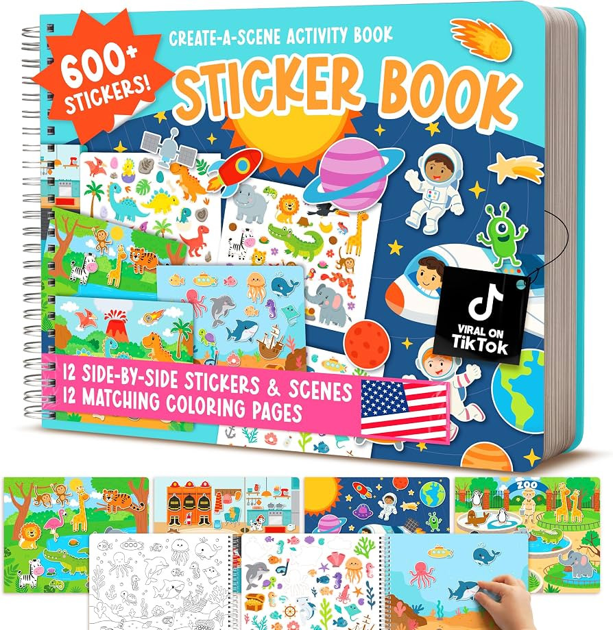 Sticker Books for Toddler 3-5 Years - Toddler Sticker Book Preschool Learning Activities, Kids St... | Amazon (US)