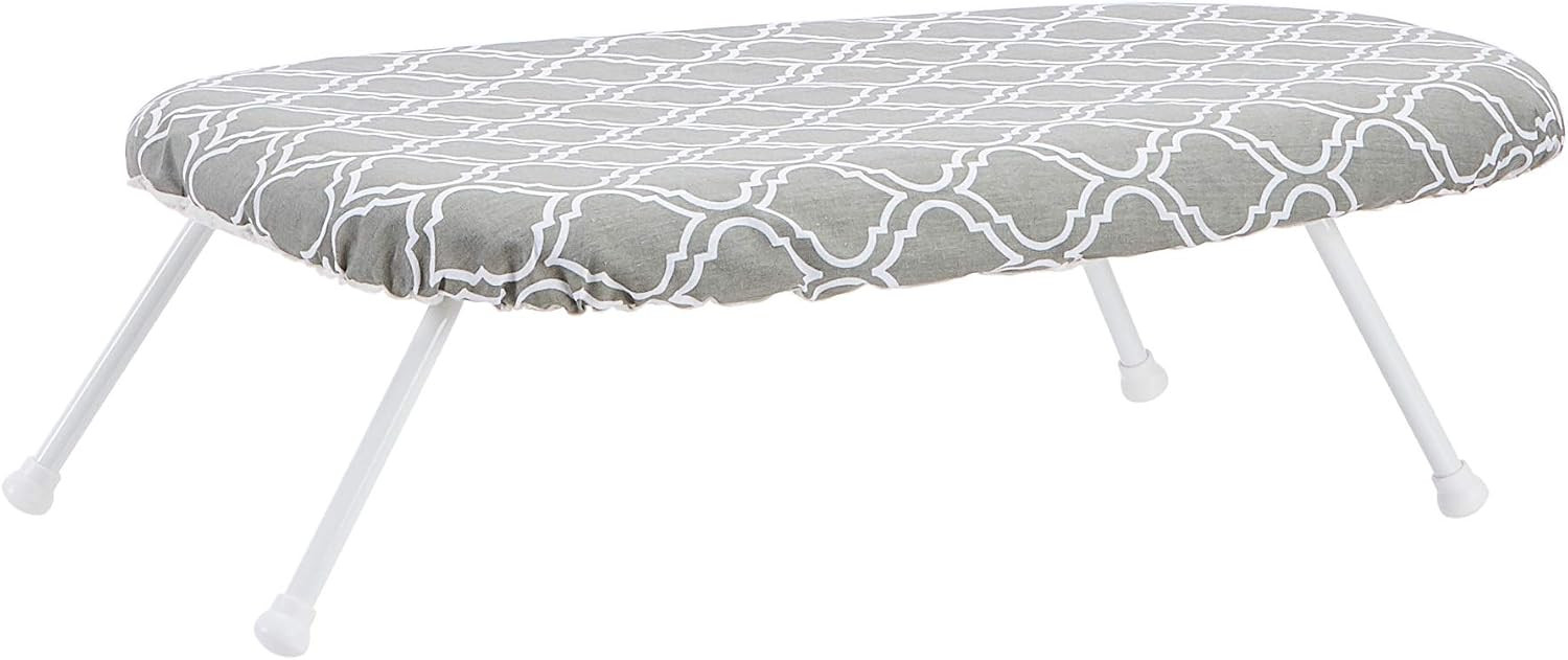Amazon Basics Foldable Compact Tabletop Ironing Board with Folding Legs, Heat Resistant Portable, Lightweight, Non-Slip, Easy Storage, Trellis Removable Cover, 23.6"L x 7.1"W x 14.3"H, Chevron | Amazon (US)