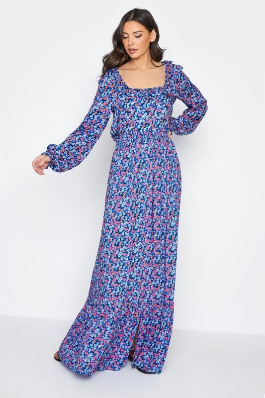 LTS Tall Bright Blue Ditsy Floral Maxi Skirt | Long Tall Sally