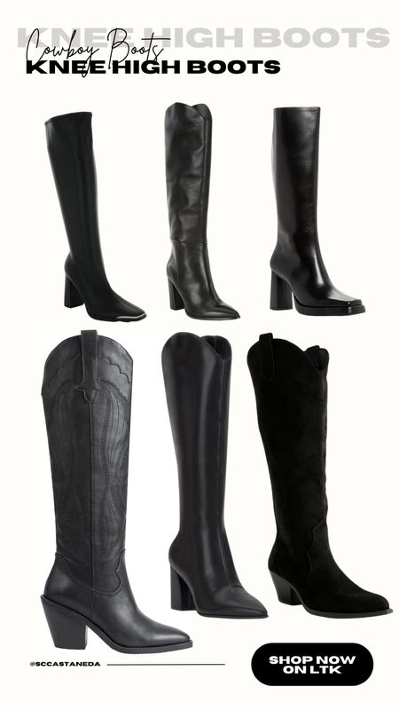 Knee High Black Leather Cowboy Boots!!

#LTKShoeCrush #LTKFestival #LTKMidsize