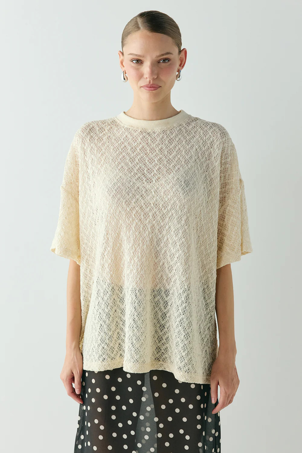 Willow Lace Tee Cream | VRG Grl