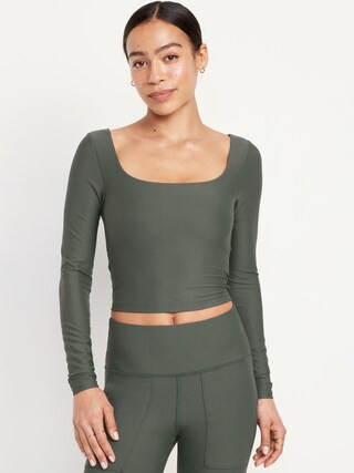 PowerSoft Long-Sleeve Crop Support Top | Old Navy (US)