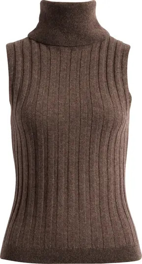 Rowyn Cashmere & Wool Sleeveless Rib Turtleneck Sweater | Nordstrom