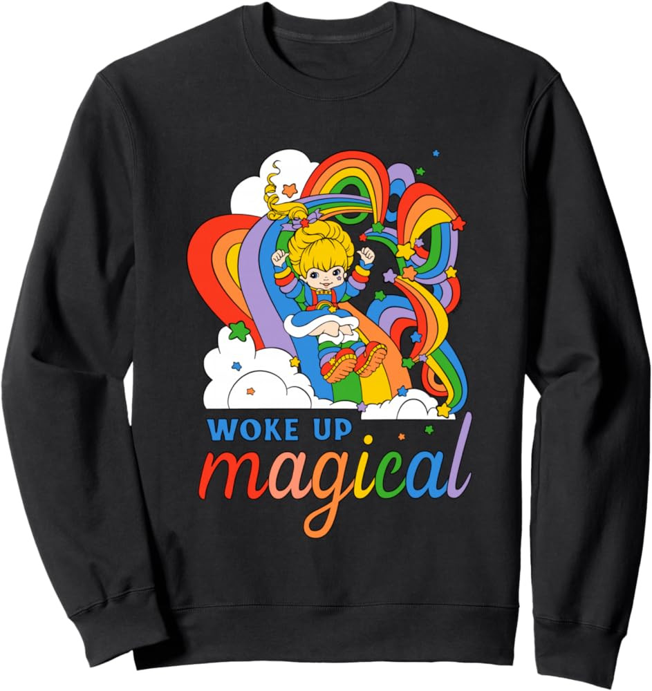 Rainbow Brite Woke Up Magical Vintage Rainbow Slide Sweatshirt | Amazon (US)