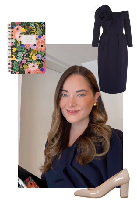 Work meeting outfit for a business presentation in Miami. Love this notepad and beautiful navy blue dress. 

#LTKworkwear #LTKtravel 

#LTKstyletip #LTKFind #LTKSeasonal