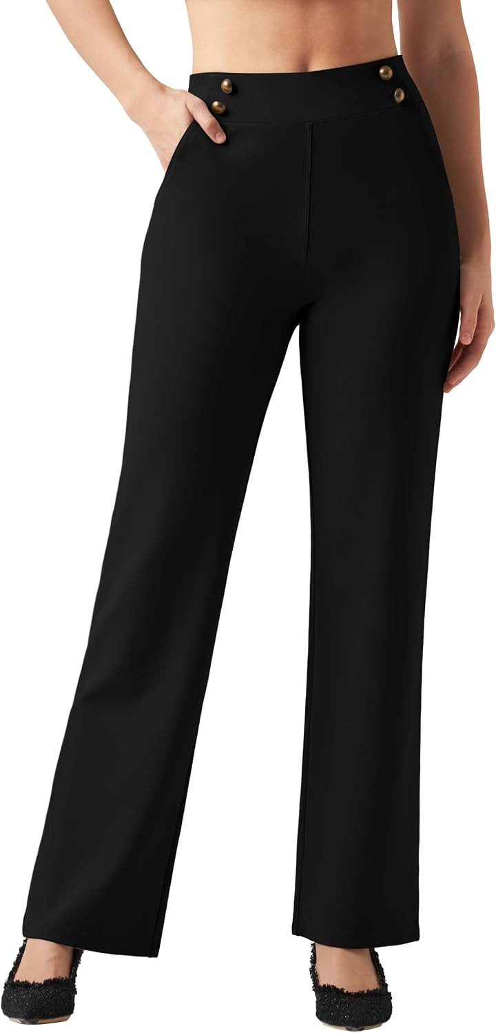 Willit Women's Wide Leg Dress Pants High Waisted Stretch Work Pants Office Business Casual Slacks Pockets Petite/Regular/Tall | Amazon (US)