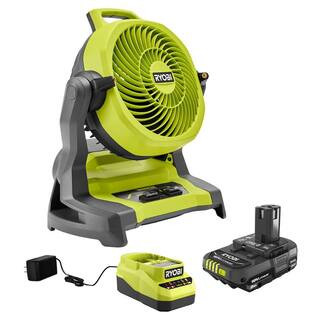 ONE+ 18V Cordless 7-1/2 in. Bucket Top Misting Fan with 2.0 Ah Compact Battery and Charger Starte... | The Home Depot