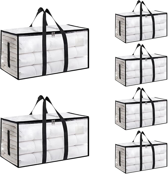 Extra Large Heavy Duty Moving Bags - Waterproof Storage Totes with Reinforced Handles & Zippers, ... | Amazon (US)