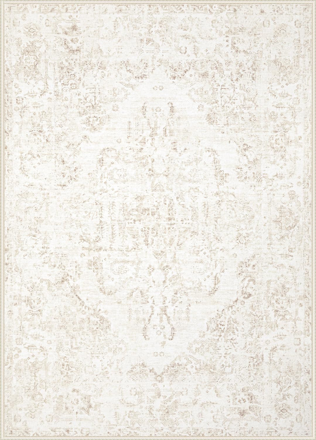 5x7 Area Rugs for Living Room: Washable Rug Vintage Large Rugs Soft Non Slip Low Pile Rug Floral ... | Amazon (US)