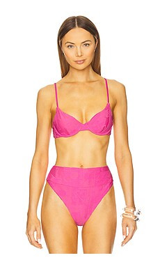 BEACH RIOT Camilla Bikini Top in Strawberry Stand Terry from Revolve.com | Revolve Clothing (Global)