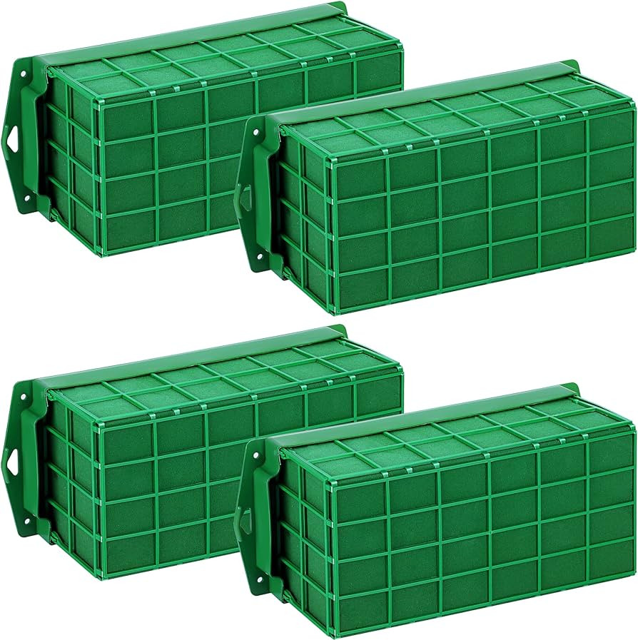 Hahood 4 Packs Floral Foam Cage Rectangle Flower Cage Holders with Floral Foam Flower Arrangement... | Amazon (US)