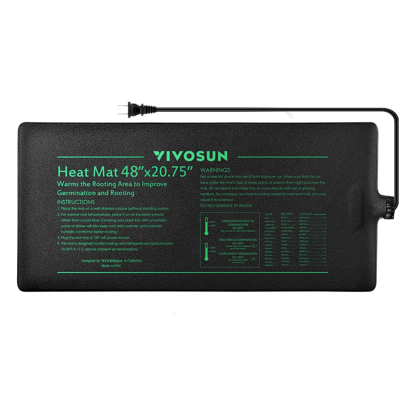 VIVOSUN Durable Waterproof Seedling Heat Mat 48" x 20.75" UL & MET-Certified Warm Hydroponic Heat... | Amazon (US)