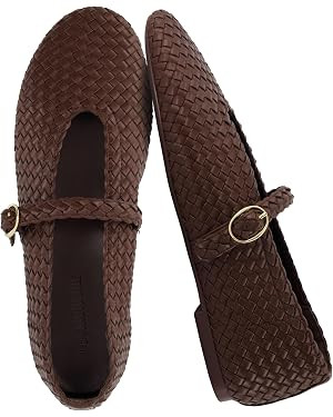 CUSHIONAIRE Bistro Mary Jane Flats for Women, Woven Ballet Flats Shoes with Strap and Memory Foam... | Amazon (US)
