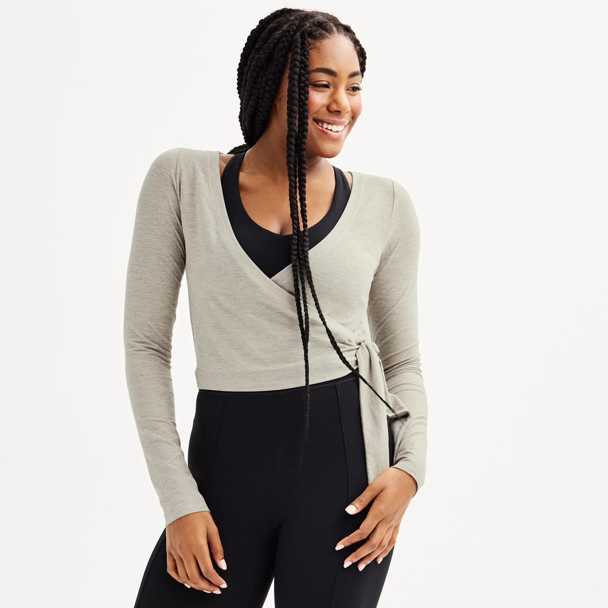 Women's FLX Wander Ballet Wrap Long Sleeve Top | Kohl's