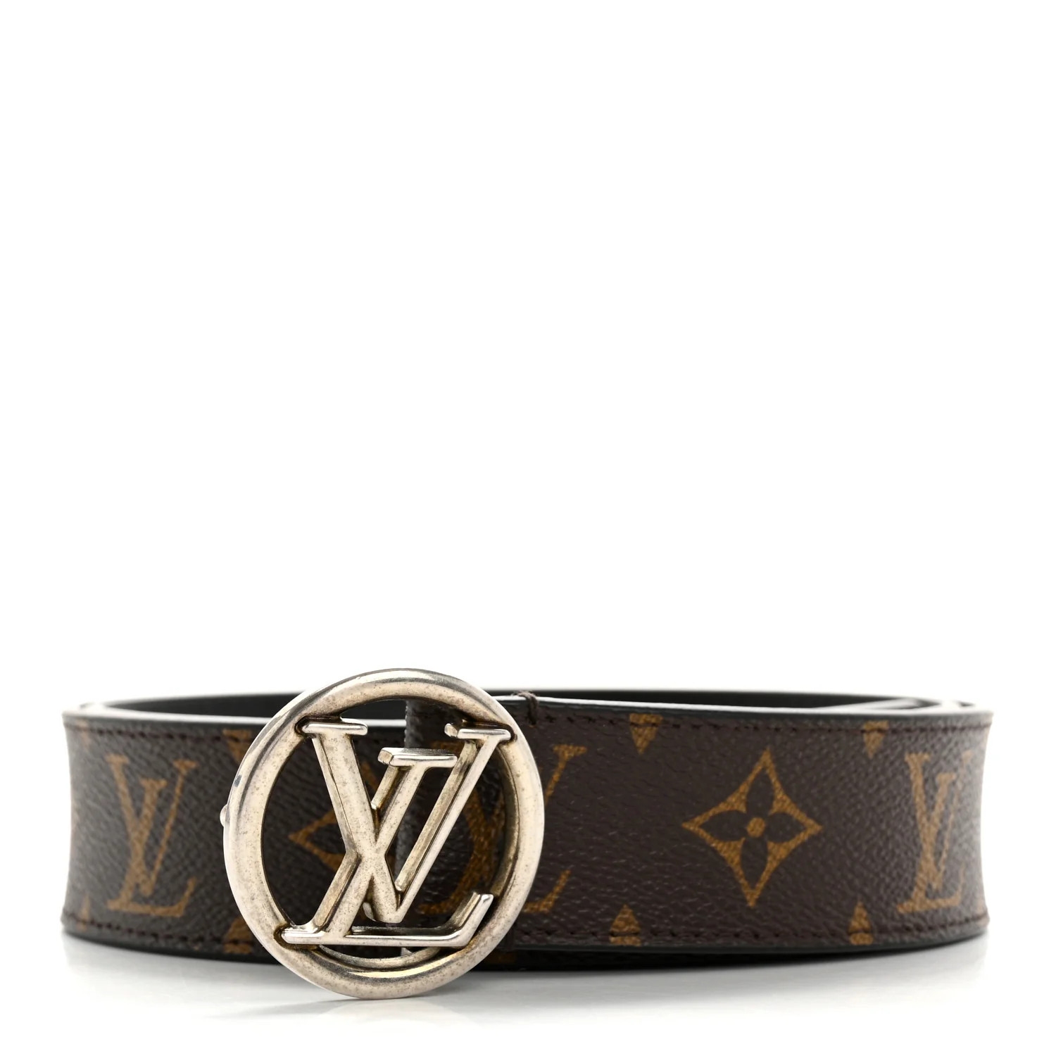 Louis Vuitton Monogram Calfskin 20mm LV Circle Reversible Belt 90 36 Black 1735856 | FASHIONPHILE (US)