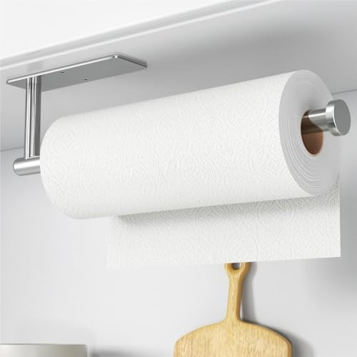 Paper Towel Holder Under Cabinet Wall Mount for Kitchen Paper Towel, Self-Adhesive Paper Towel Ba... | Amazon (US)