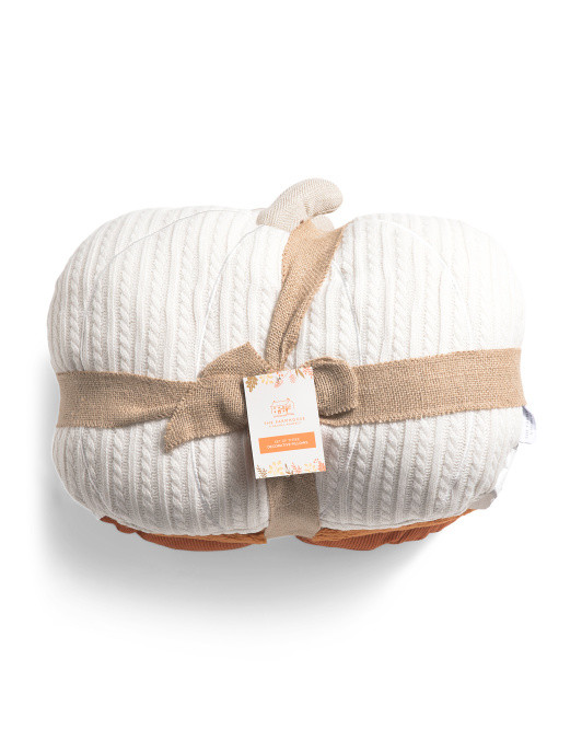 15x18 3pk Mixed Fabric Pumpkins Pillows | TJ Maxx