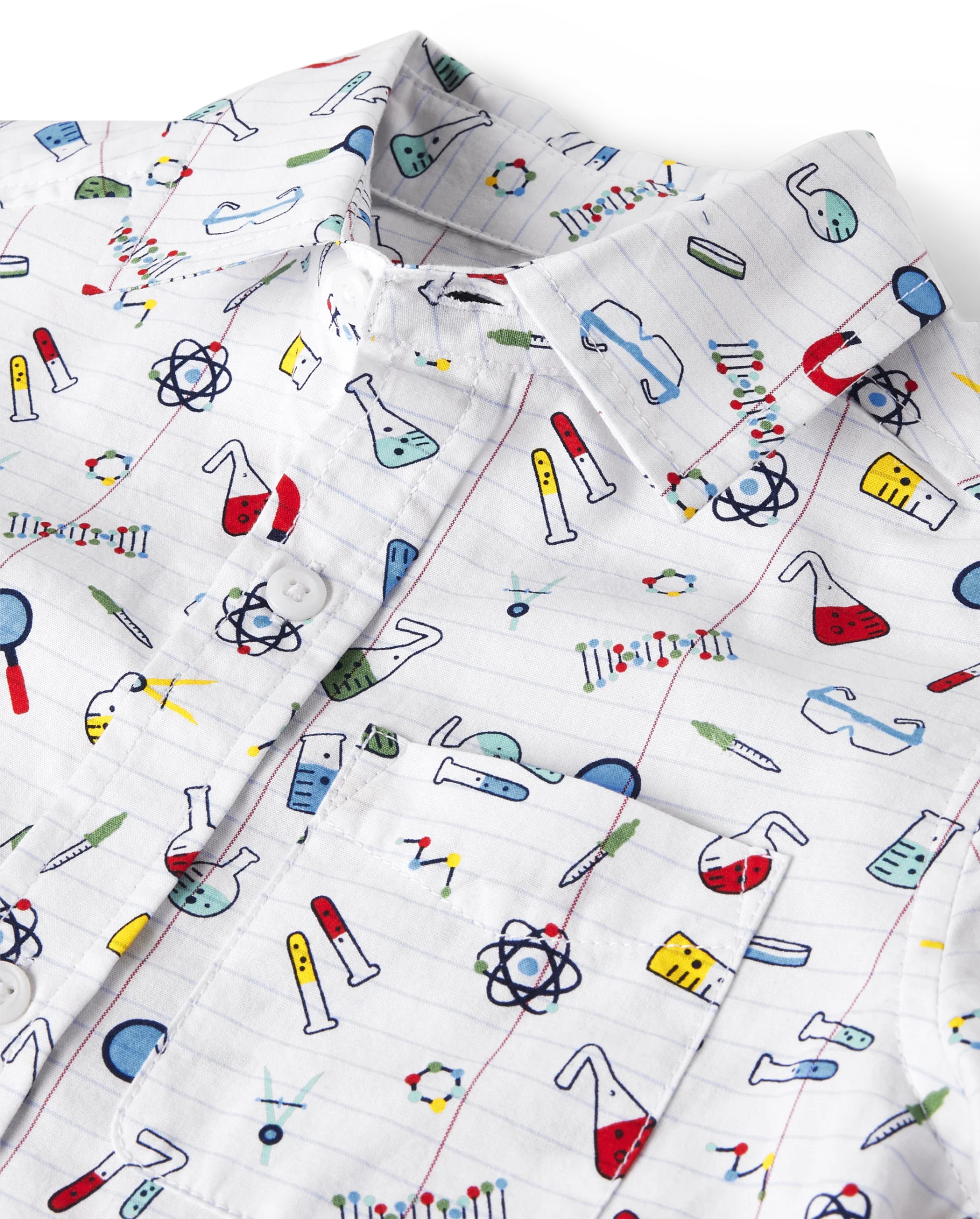 Boys Science Doodle Poplin Button Up Shirt - white | The Children's Place