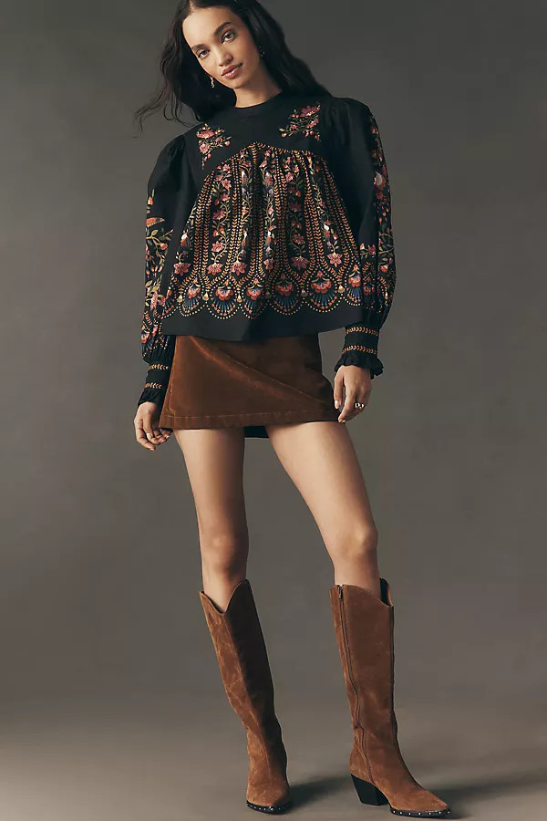 Farm Rio x Anthropologie Long-Sleeve Lace Blouse | Anthropologie (US)