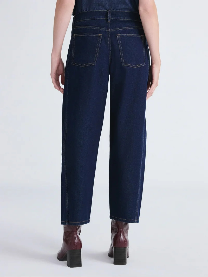 Free Assembly Women's and Women's Plus Barrel Ankle Jeans, 27" Inseam, Sizes 0-26 | Walmart (US)