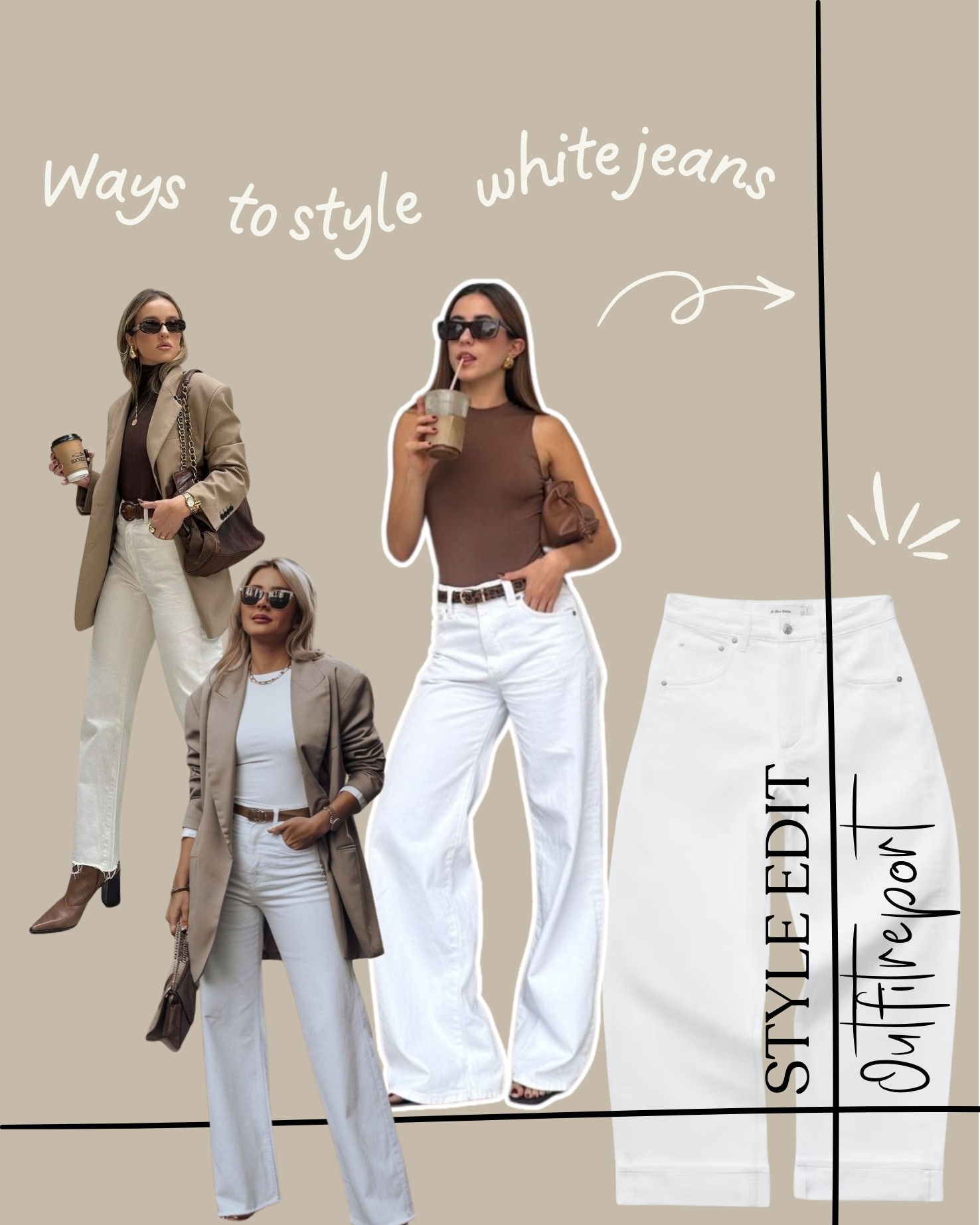 White jeans styling 

#LTKstyletip #LTKspring #LTKeurope
