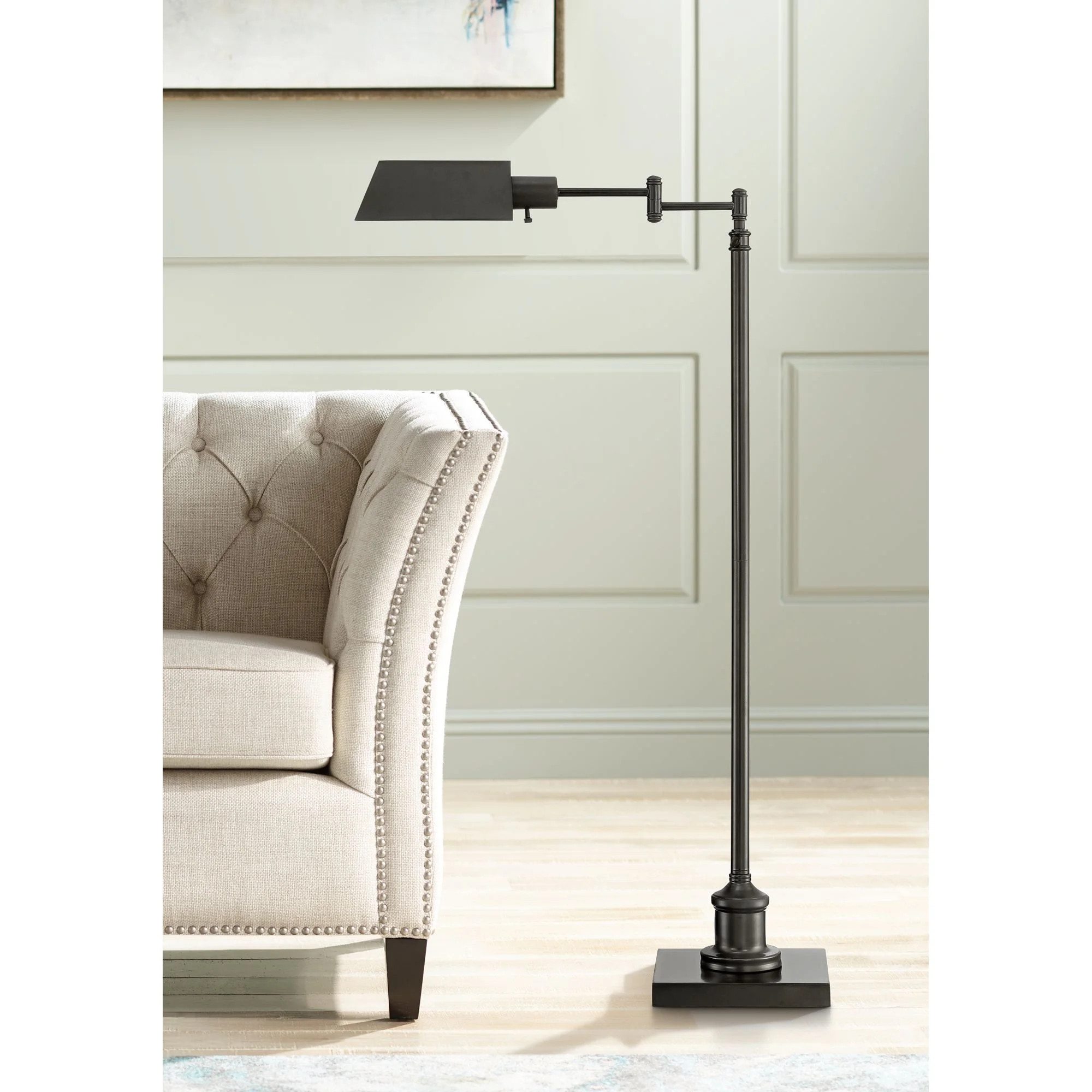 Regency Hill Jenson Traditional Pharmacy Swing Arm Floor Lamp 54" Tall Adjustable Dark Bronze Met... | Walmart (US)