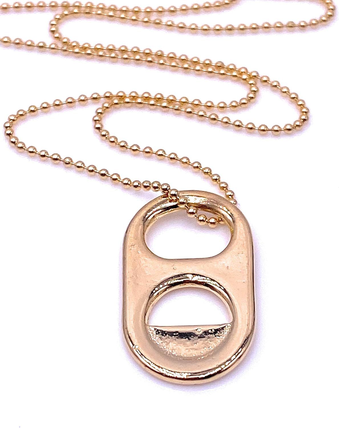 LESLIE BOULES 18K Gold Plated Soda Cap Pendant Necklace for Women Trendy Jewelry | Amazon (US)